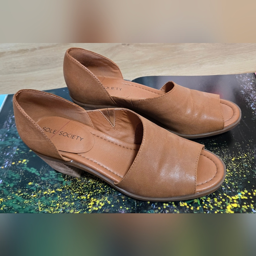 Sole Society Brown Open-Toe Sandals - Picture 1 of 7
